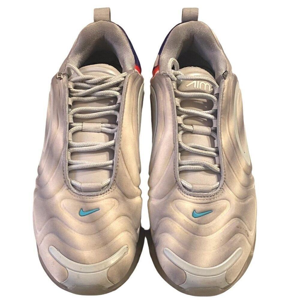 NIKE "Air Max 720" Women's Running Shoes, 8, Gray  Nebula,  Rainbow Colors